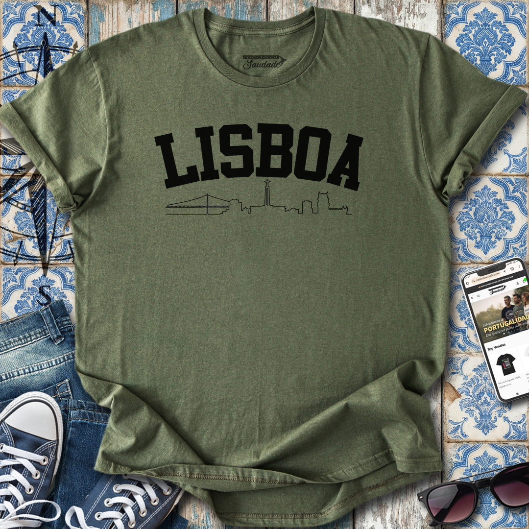 T-Shirt mit Lissabon-Skyline