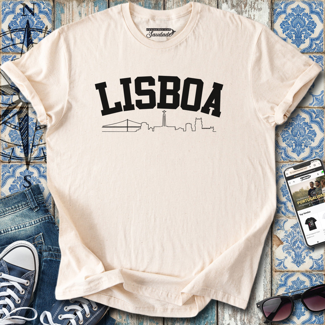 T-Shirt mit Lissabon-Skyline