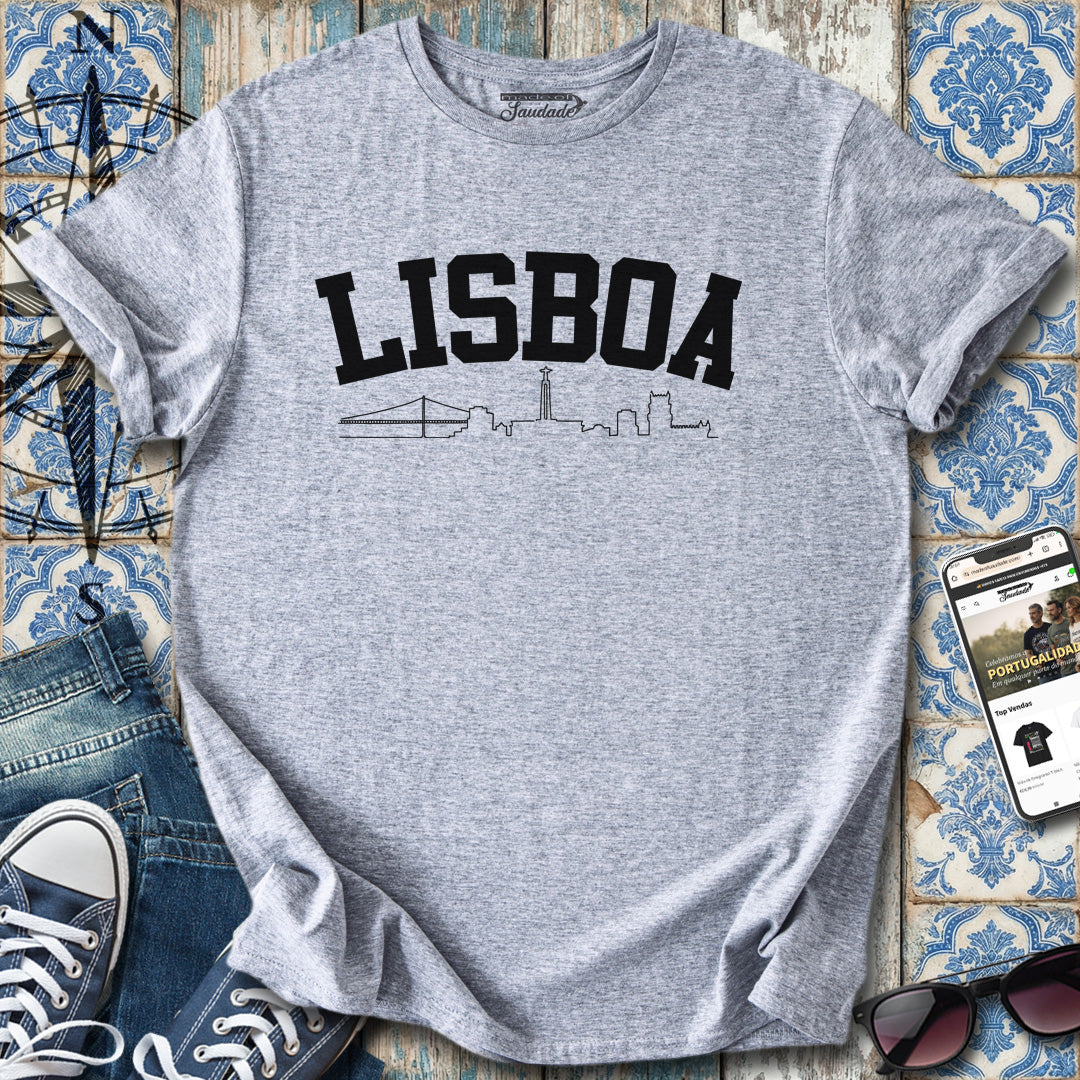 T-Shirt mit Lissabon-Skyline