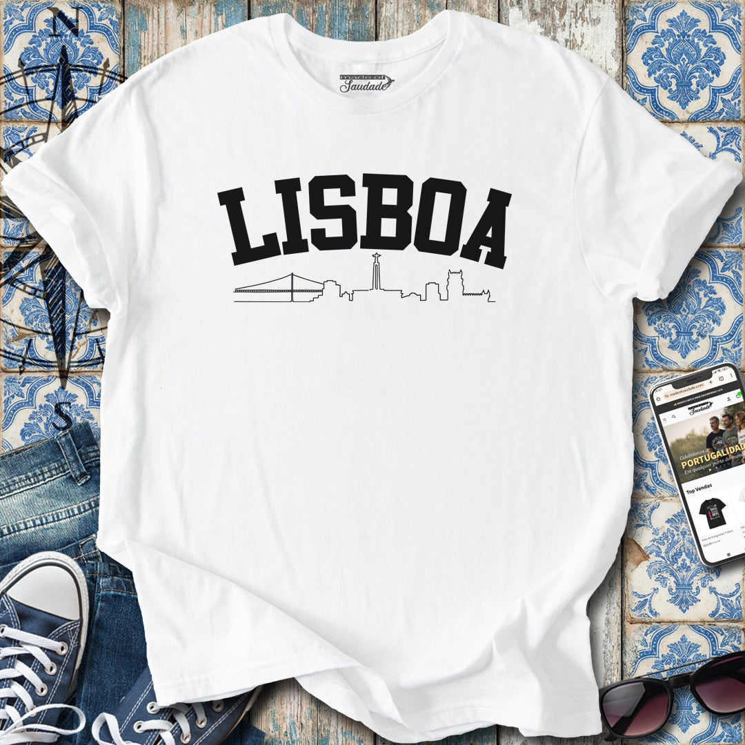 T-Shirt mit Lissabon-Skyline