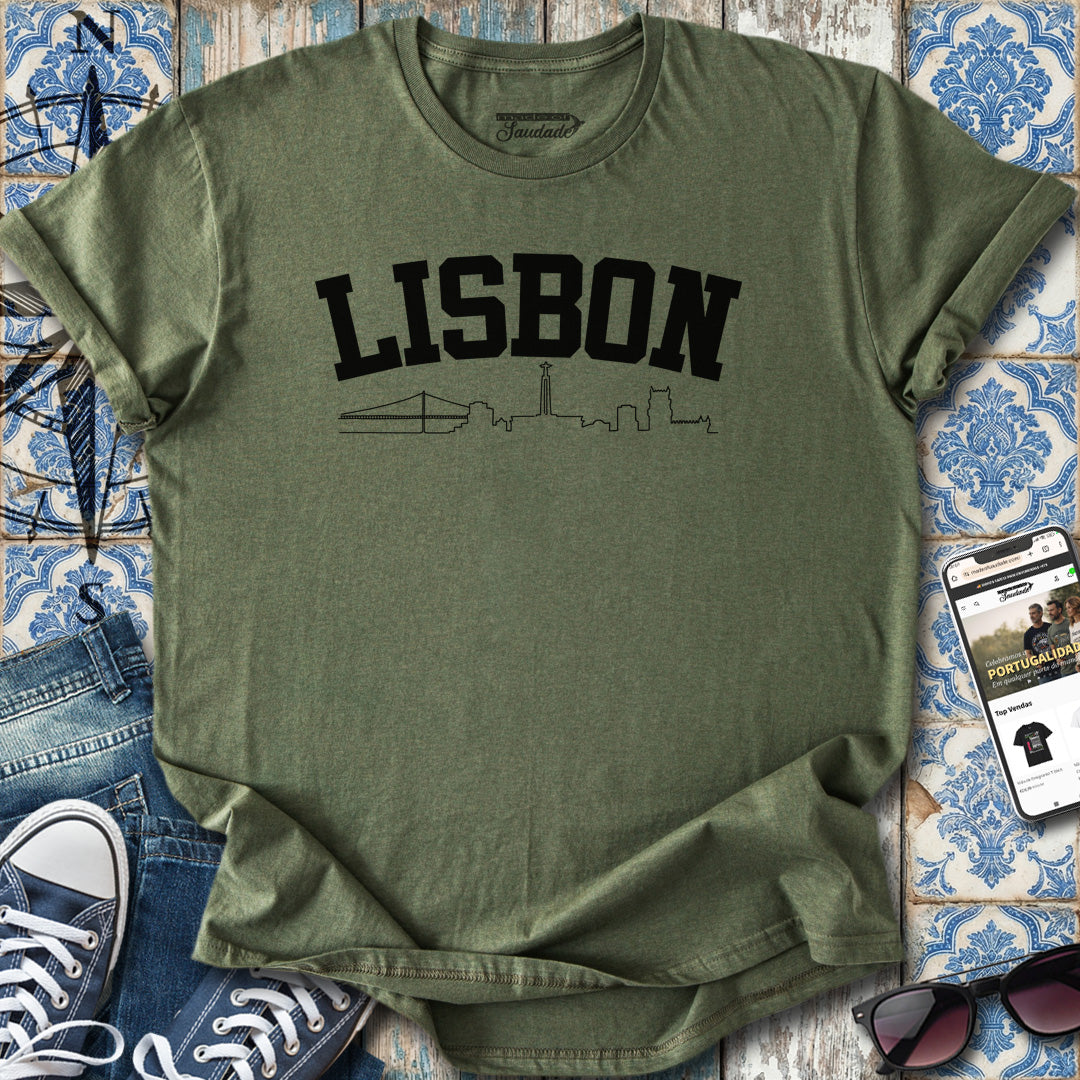 T-Shirt mit Lissabon-Skyline