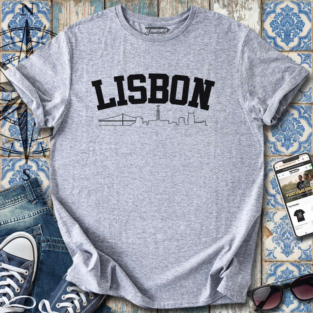 T-Shirt mit Lissabon-Skyline