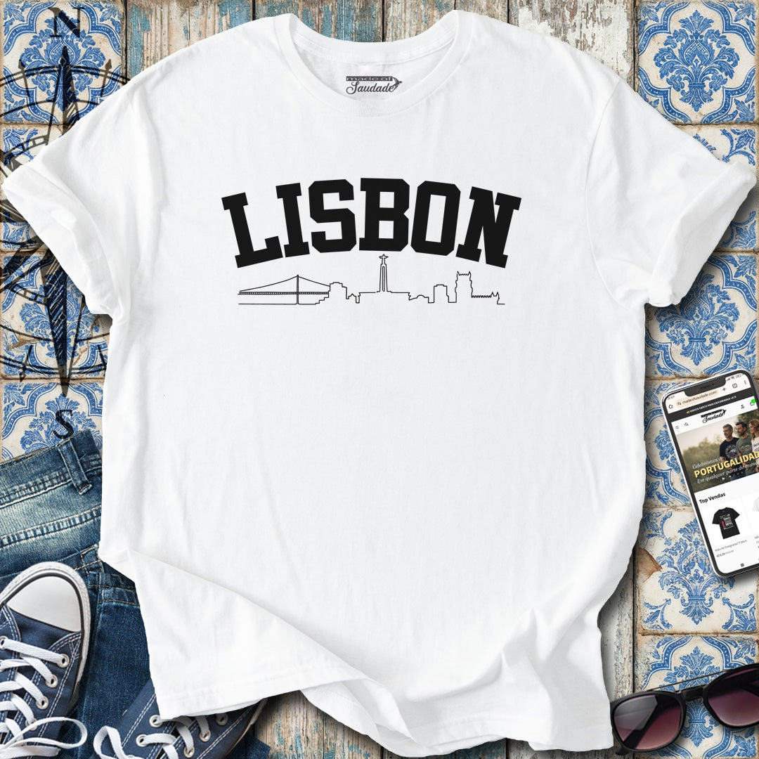 T-Shirt mit Lissabon-Skyline
