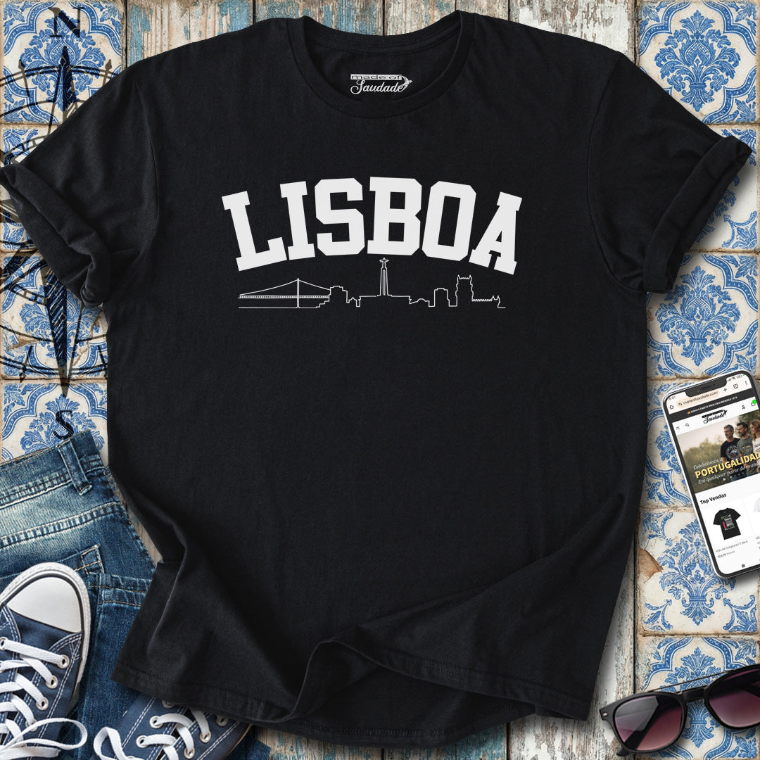 T-Shirt mit Lissabon-Skyline