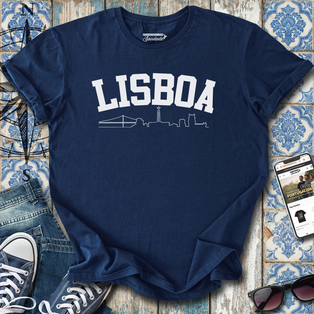 T-Shirt mit Lissabon-Skyline