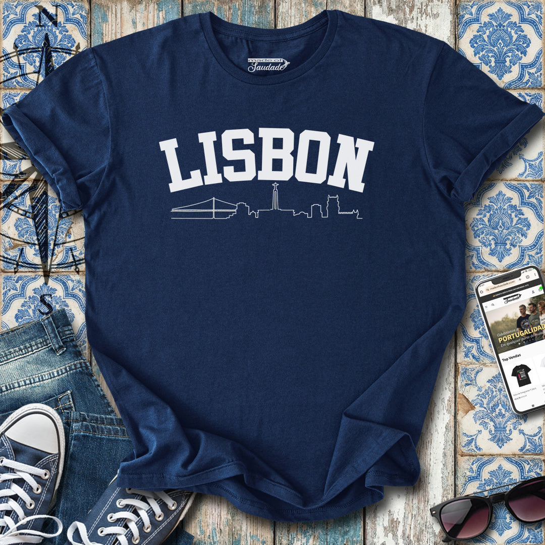 T-Shirt mit Lissabon-Skyline