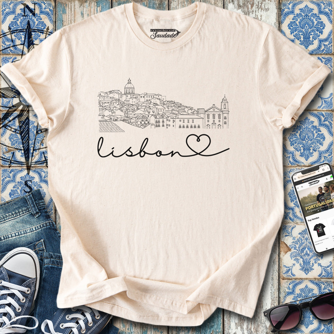 Lissabon Schwarz-Weißes T-Shirt