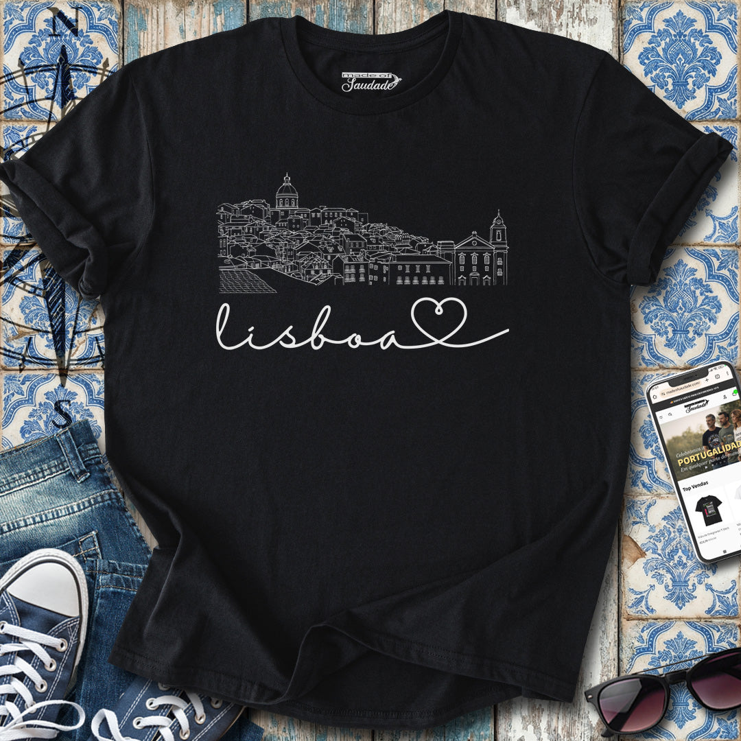 Lisboa Schwarz-Weiß-T-Shirt