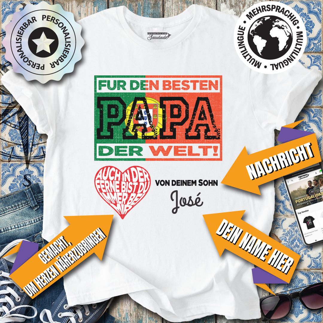 Die beste Papa der Welt GER Emigranten-Edition – Camiseta Personalisierbar