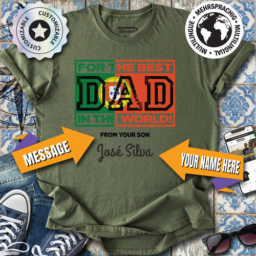 Bestes Papa-T-Shirt (ENG, personalisierbar)