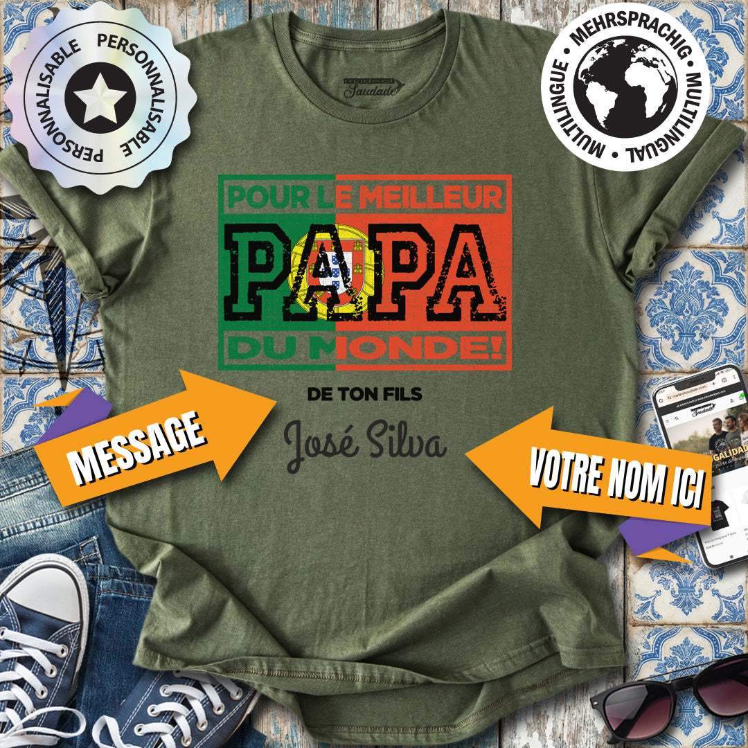 Meilleure Papa du Monde FR Modèle personalisierbares T-Shirt