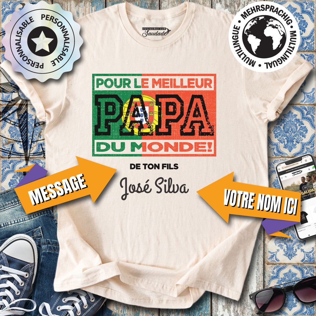 Meilleure Papa du Monde FR Modèle personalisierbares T-Shirt