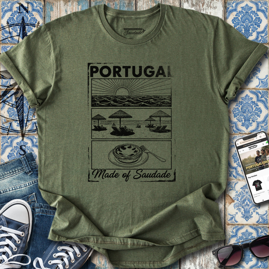 Portugal Saudade Schwarz-Weißes T-Shirt