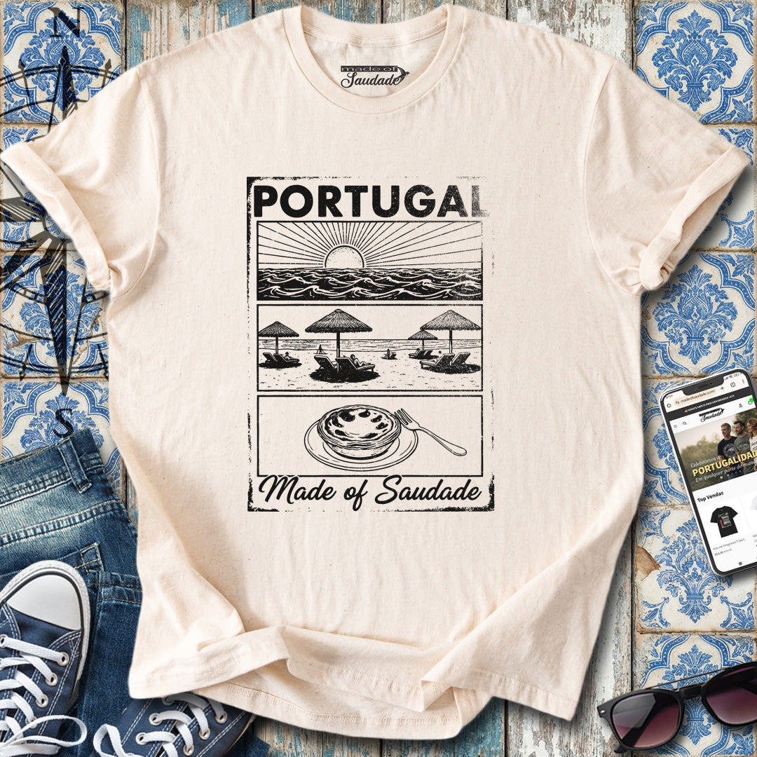 Portugal Saudade Schwarz-Weißes T-Shirt