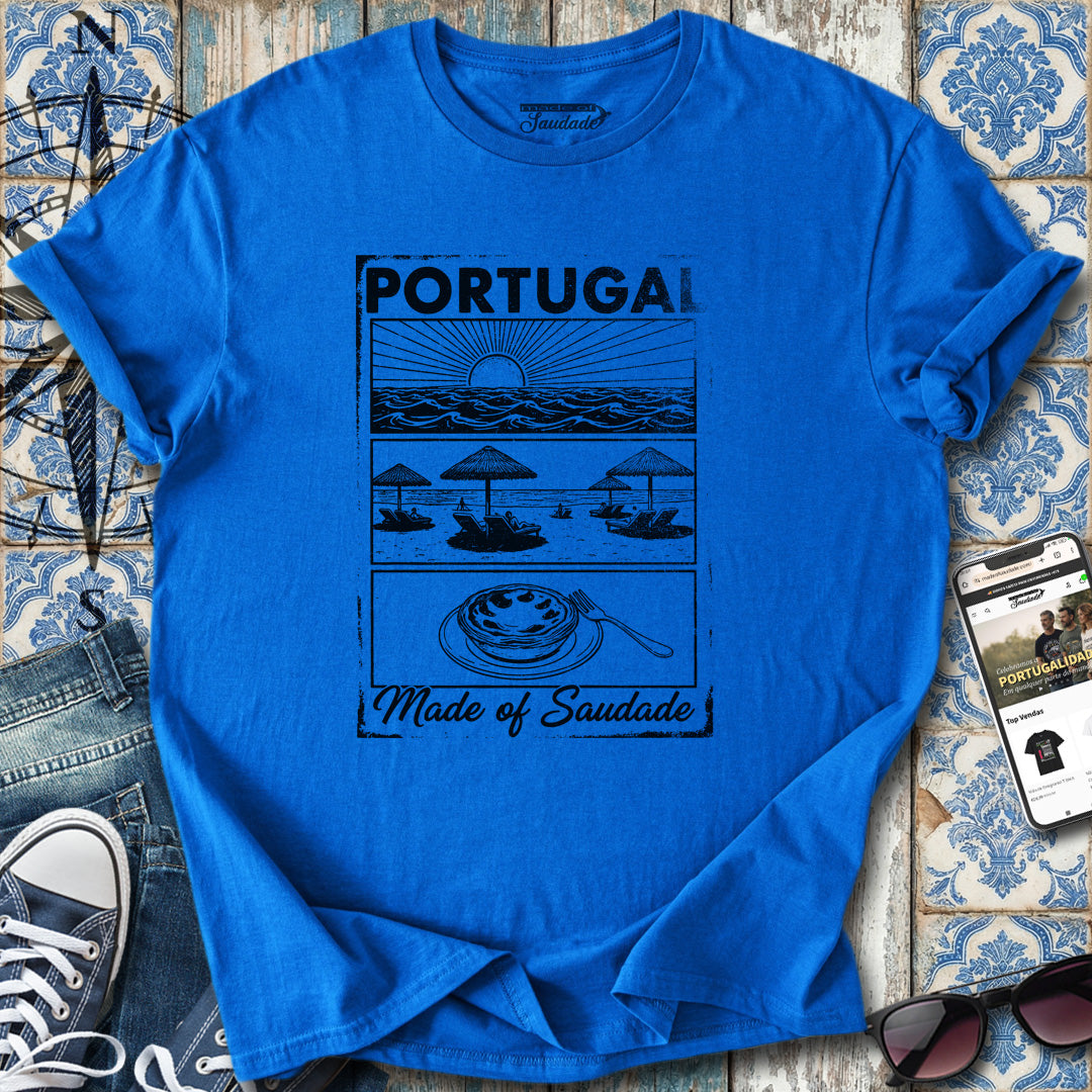 Portugal Saudade Schwarz-Weißes T-Shirt