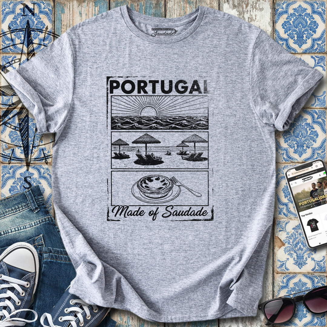 Portugal Saudade Schwarz-Weißes T-Shirt