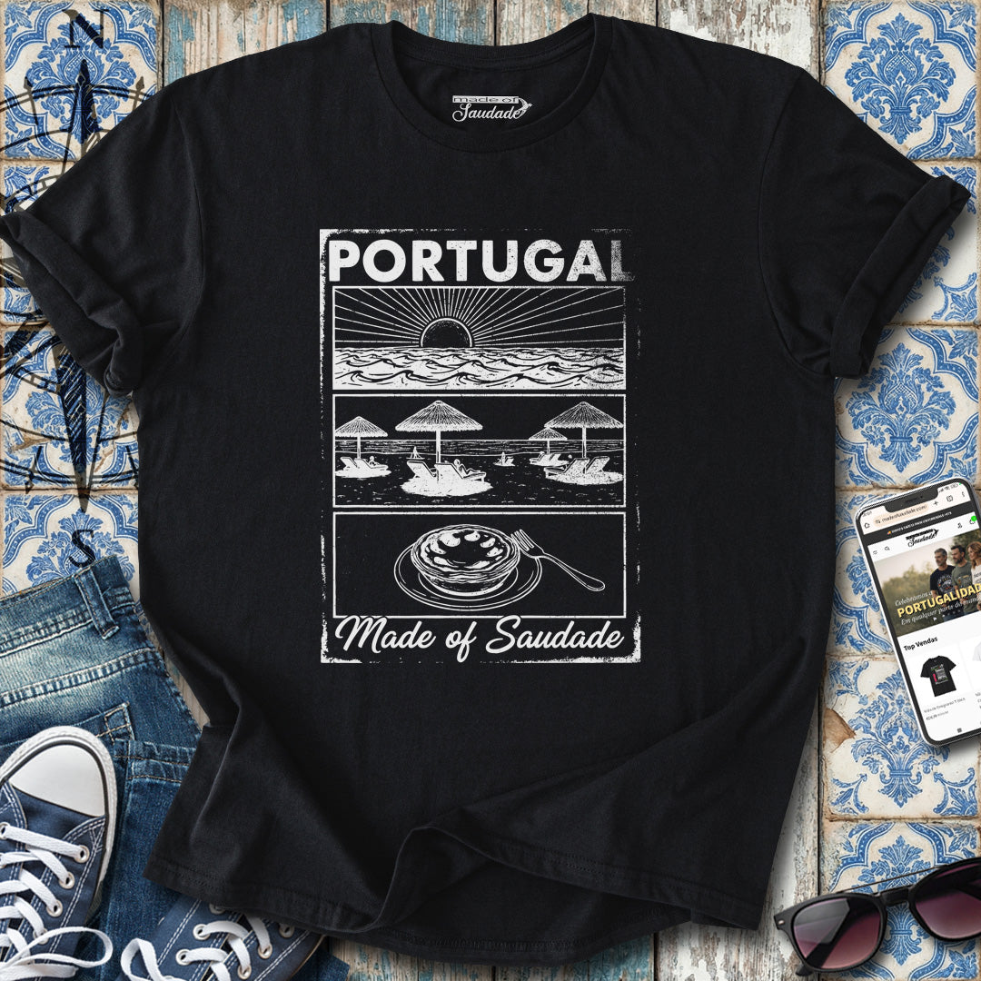 Portugal Saudade Schwarz-Weißes T-Shirt