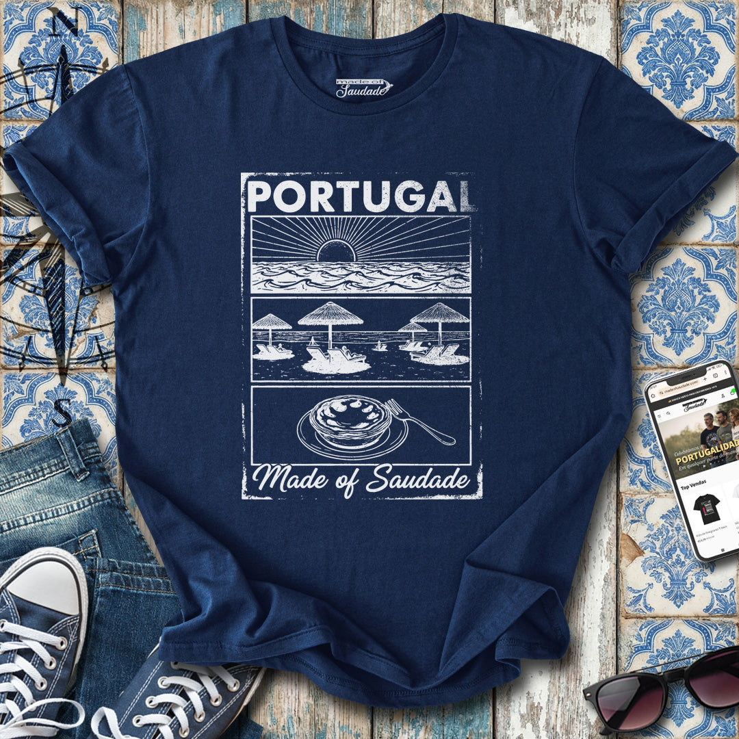 Portugal Saudade Schwarz-Weißes T-Shirt