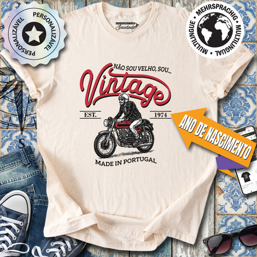 Klassisches portugiesisches motorisiertes Fahrrad PT – individuell gestaltbares T-Shirt