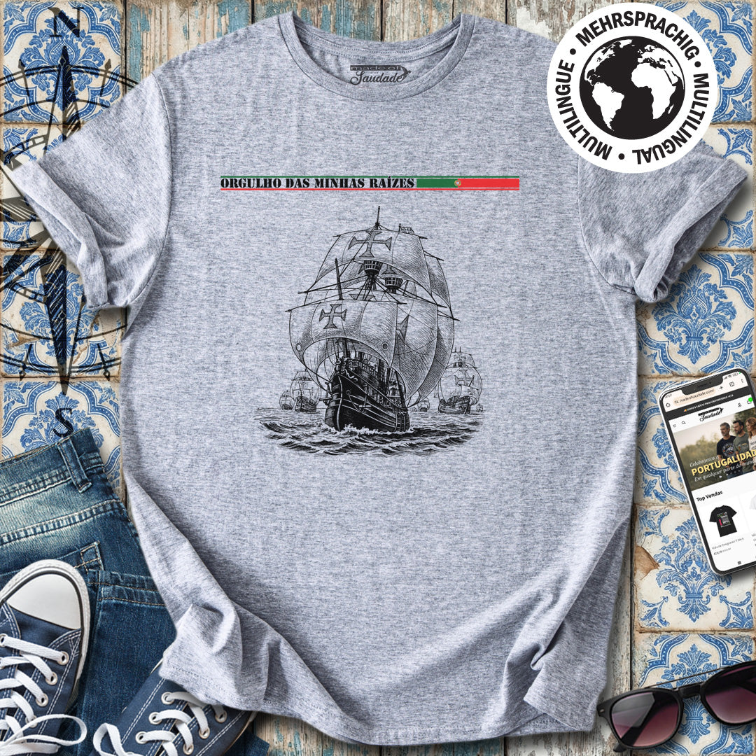 Mein Wurzelleben – T-Shirt in portugiesischer Version