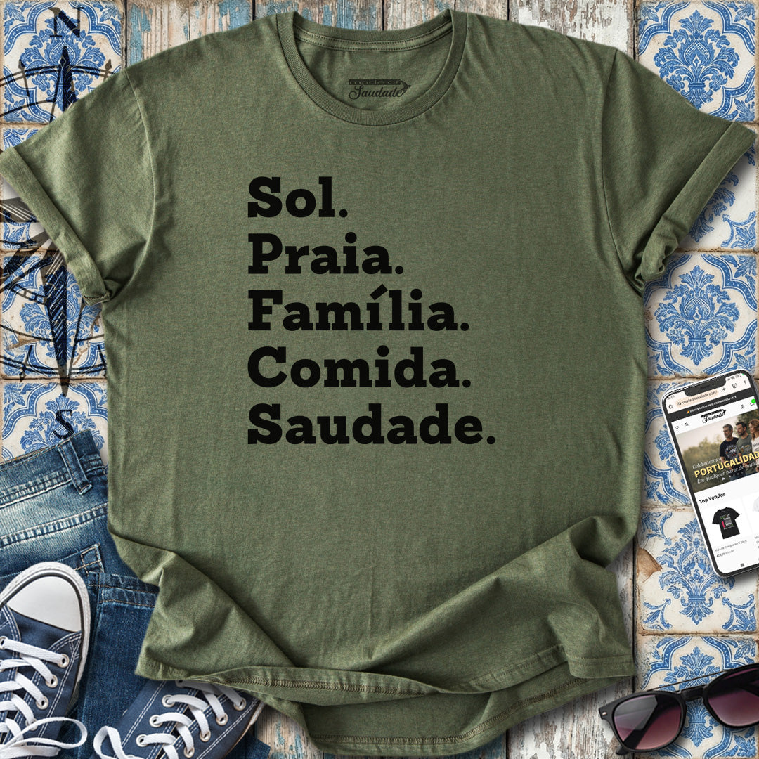 Sonne, Strand, Familie, Essen, Sehnsucht, T-Shirt
