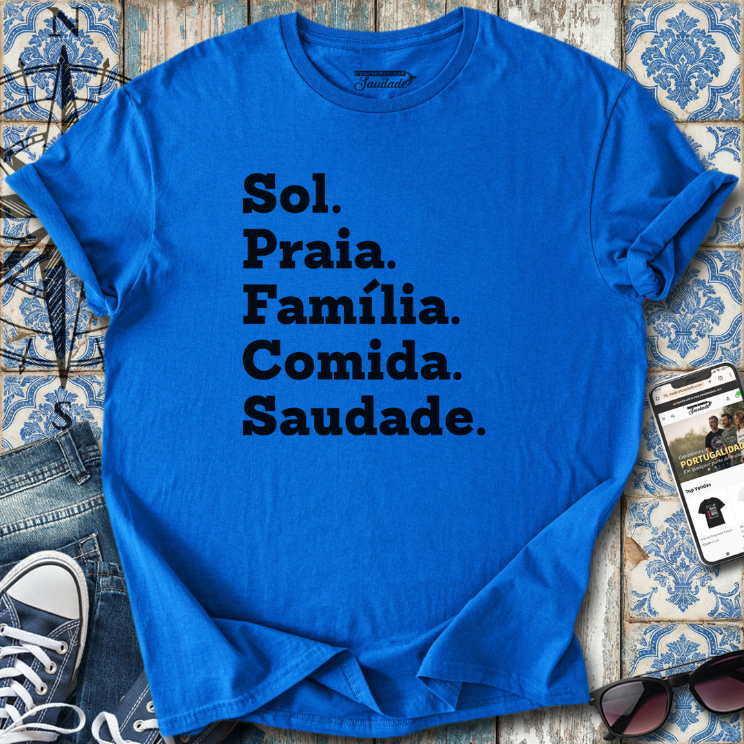 Sonne, Strand, Familie, Essen, Sehnsucht, T-Shirt