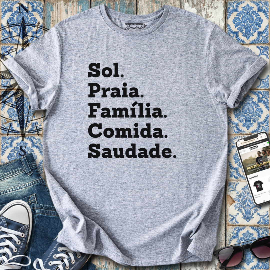 Sonne, Strand, Familie, Essen, Sehnsucht, T-Shirt