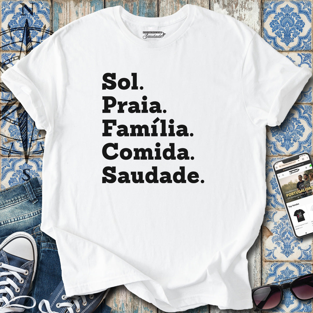 Sonne, Strand, Familie, Essen, Sehnsucht, T-Shirt