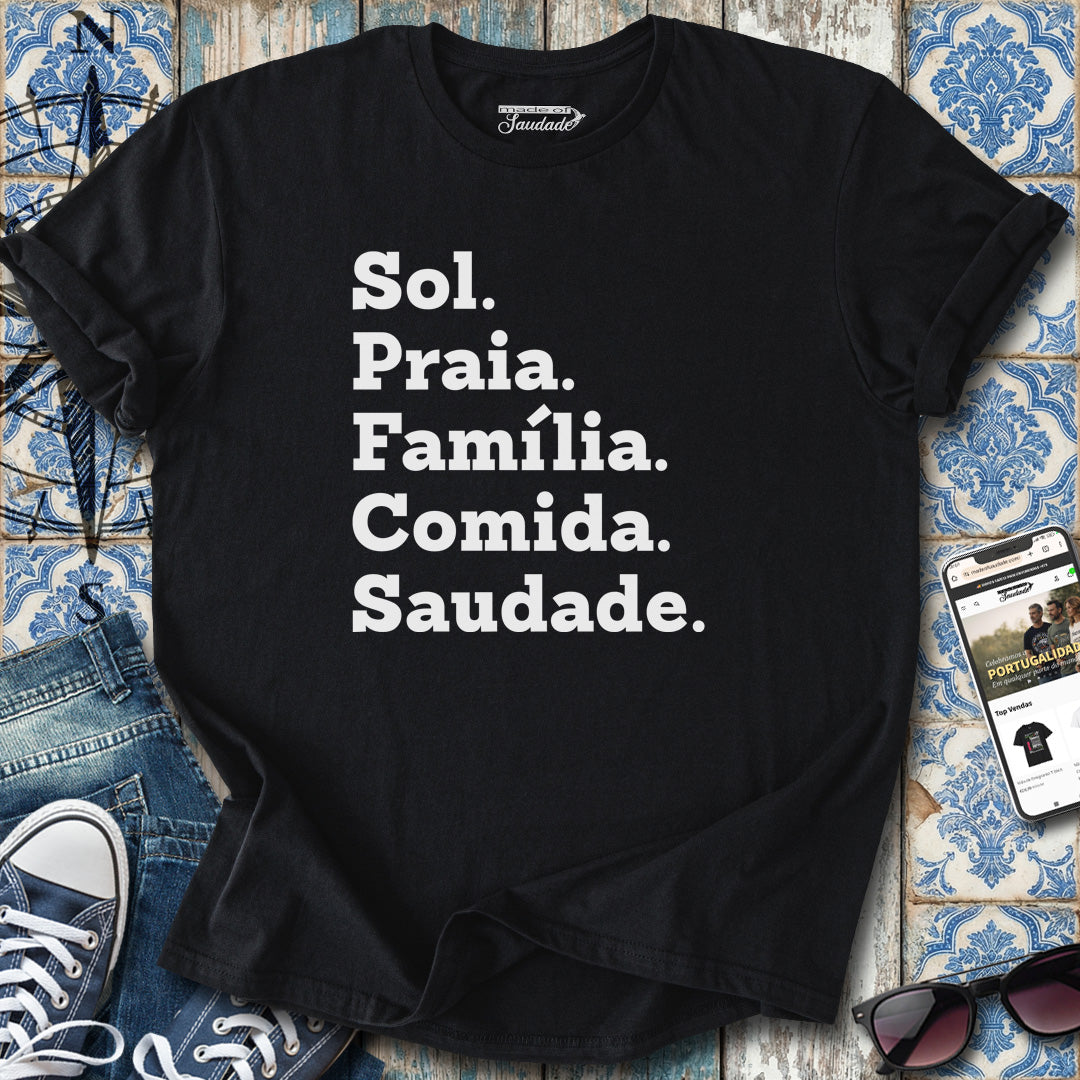 Sonne, Strand, Familie, Essen, Sehnsucht, T-Shirt