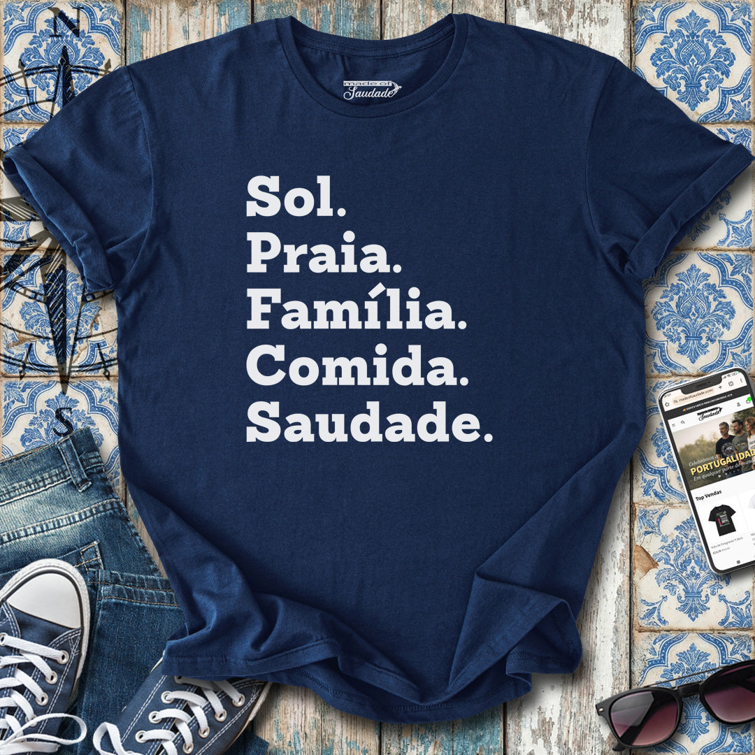 Sonne, Strand, Familie, Essen, Sehnsucht, T-Shirt